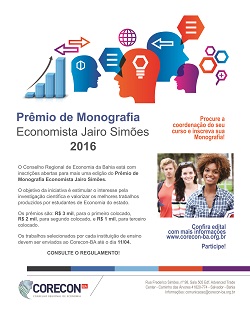 Prêmio de Monografia Econ. Jairo Simões de Andrade 2016