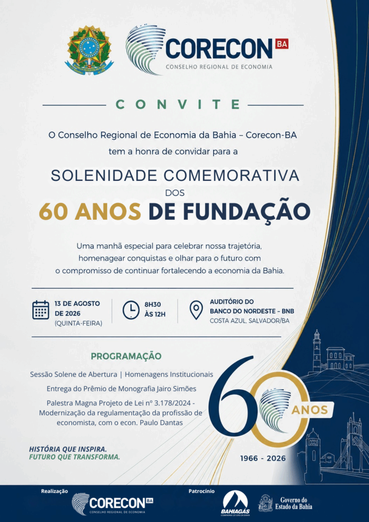 Corecon-BA celebra 60 anos de história com solenidade comemorativa e lançamento de publicação especial
